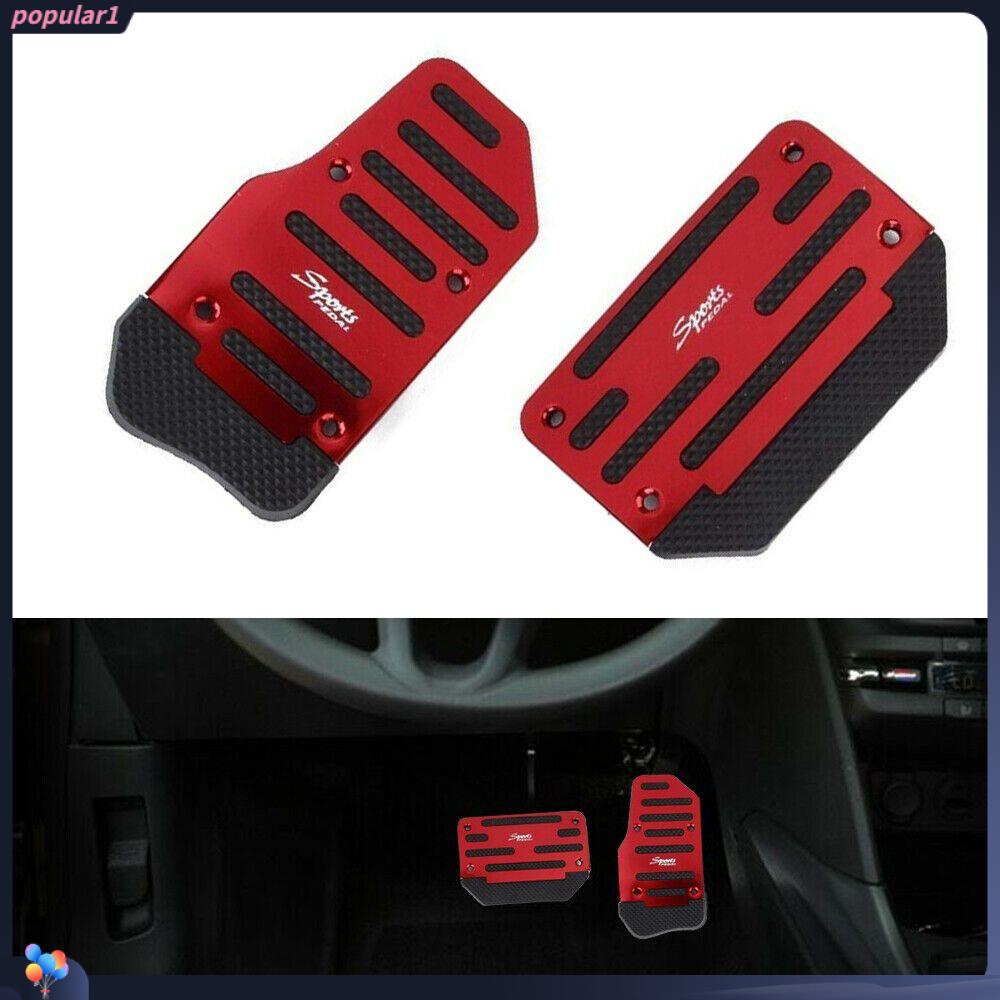 Populer 2pcs Pedal Mobil Baru Rem Gas Clutch Foot Pedal Pad Cover Penutup Transmisi Otomatis Non-slip