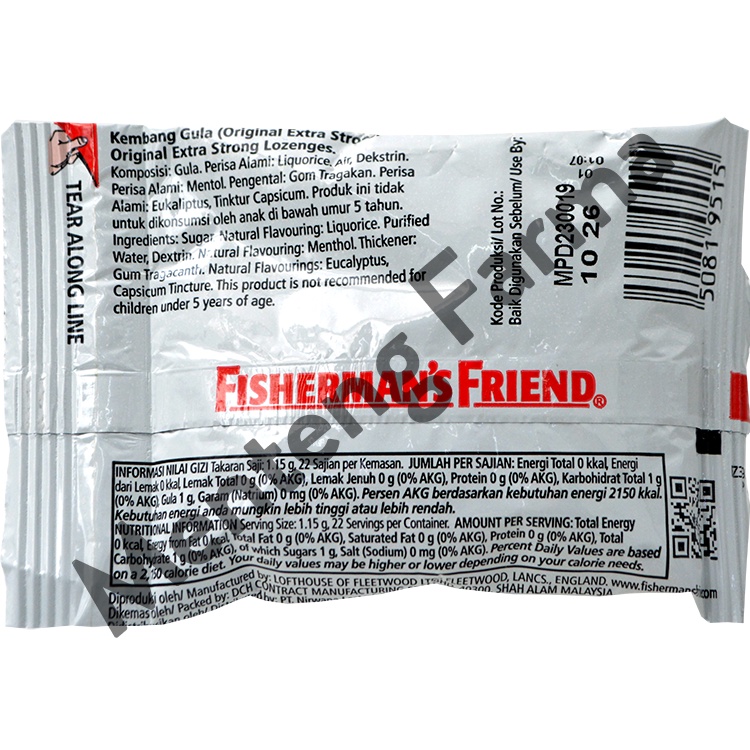 Fisherman's Friend Original Extra Strong - Permen Pelega Tenggorokan