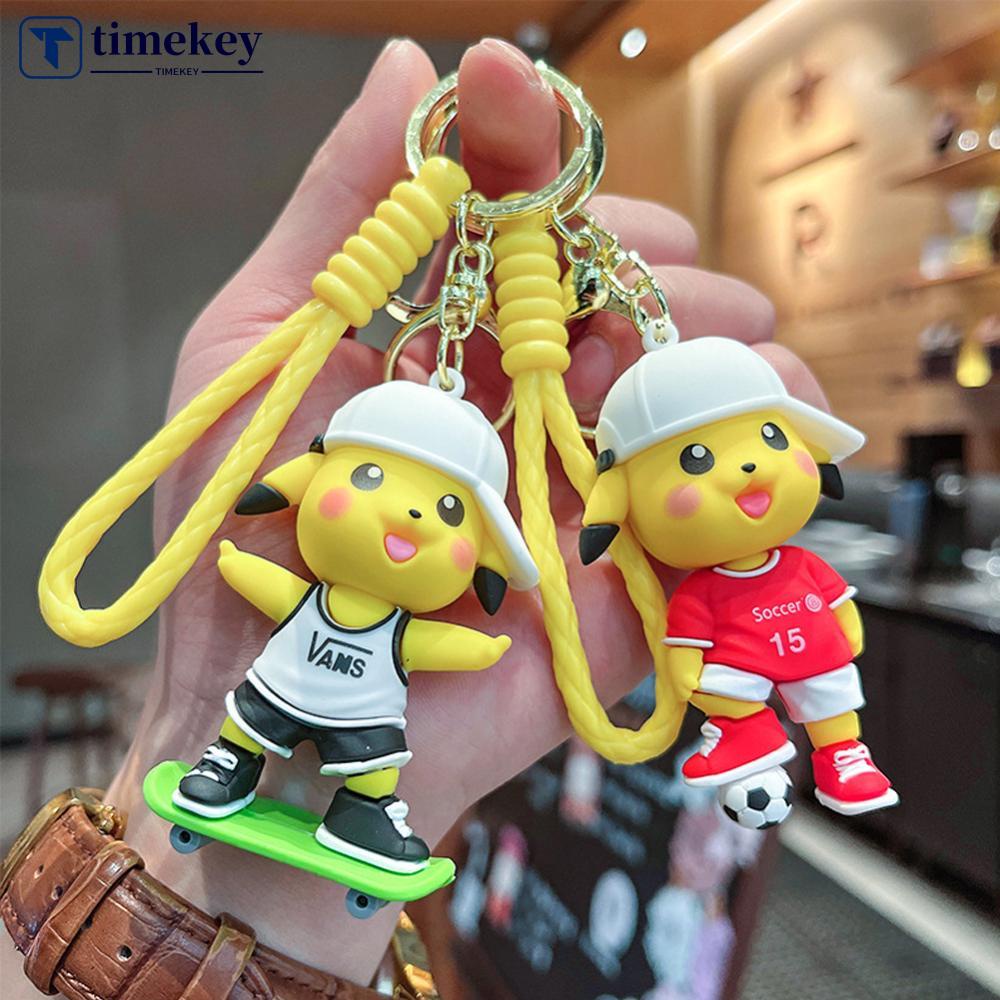 Timekey Kartun Anime Figurine Gantungan Kunci Wanita Pria Kreatif Anime Sports Figure Keyrings Untuk Pesta Ulang Tahun Anak O2T6