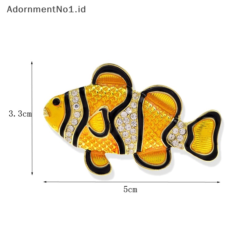 [AdornmentNo1] Bros Ikan Tropis Laut Berlian Imitasi Fashion Untuk Wanita Pakaian Mantel Aksesoris Pesta Hadiah [ID]