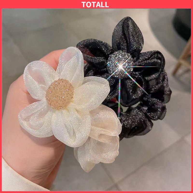 COD Ikat Rambut Scrunchie Korea Perempuan Model Bunga Daisy Aksesoris Wanita-Totall