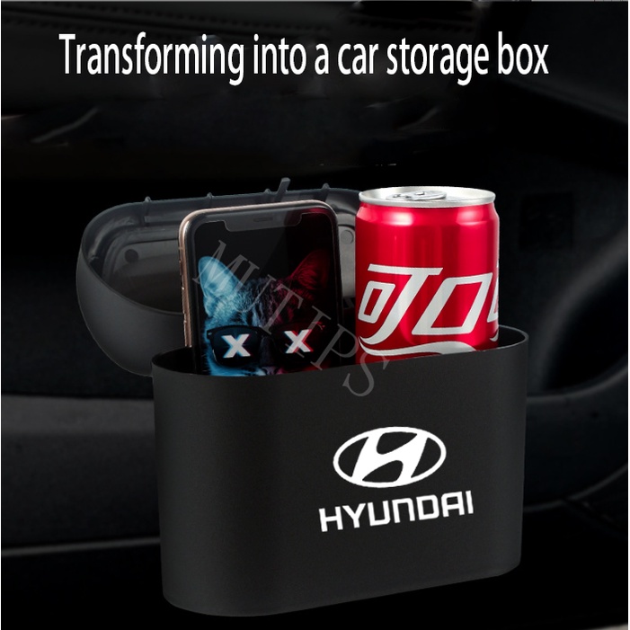 Hyundai Tempat Sampah Mini Portable Mobil Gantung Tutup Flip Dustbin Back Seat Waterproof ABS Storage Box Organizer Untuk Grand i10 Kona Tucson Creta Stargazer Ioniq Aksen Palisade H1