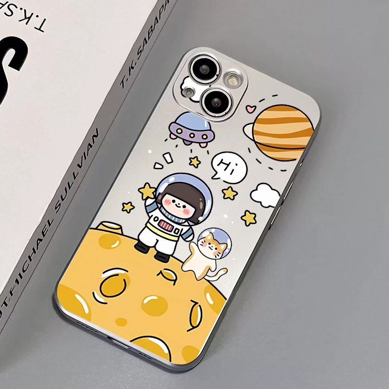 IPHONE Casing Electroplate Lembut Lucu Kompatibel Untuk Iphone14 13 12 11 Pro XS Max XR X8+76S Plus Casing Mini TPU Silikon Shockproof Phone Cover