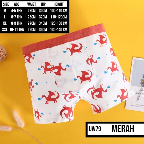 Boxer Katun Anak Laki Laki Gambar Kartun Naga Pakaian Dalam Anak Kids Panties