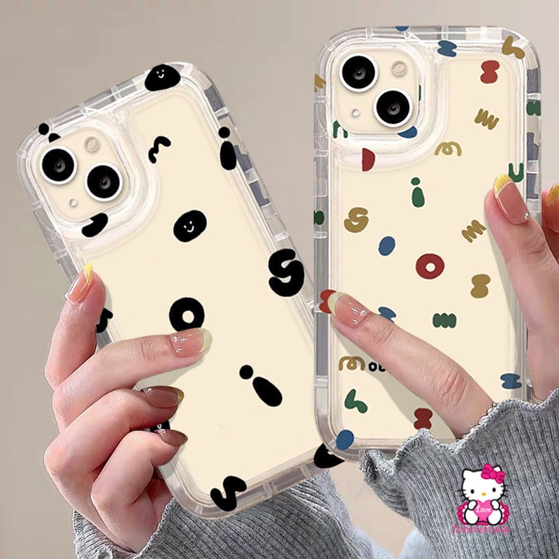 Case Ekspresi Alfabet Warna-Warni Untuk Oppo A57 A17K A96 A77 A77s A95 A17 A16 A7 A5s A15 A31 A3s A1K A76 A12 A54 A74 A16s A55 A16K A12E A52 A92 A5 A9 A53 Reno 4F 5kas Airbag Lembut