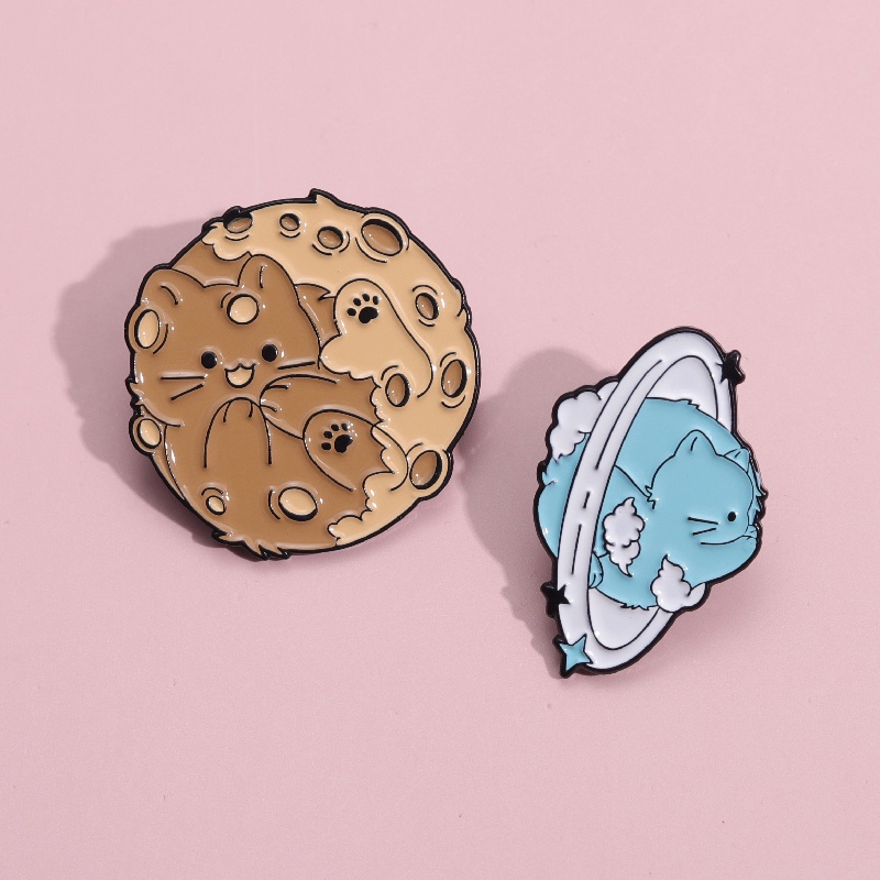 Kucing Cuaca Lucu Enamel Pin Kucing Bumi Bros Lencana Kartun Hewan Lencana Denim Kerah Pin Perhiasan Hadiah Untuk Anak-Anak Teman