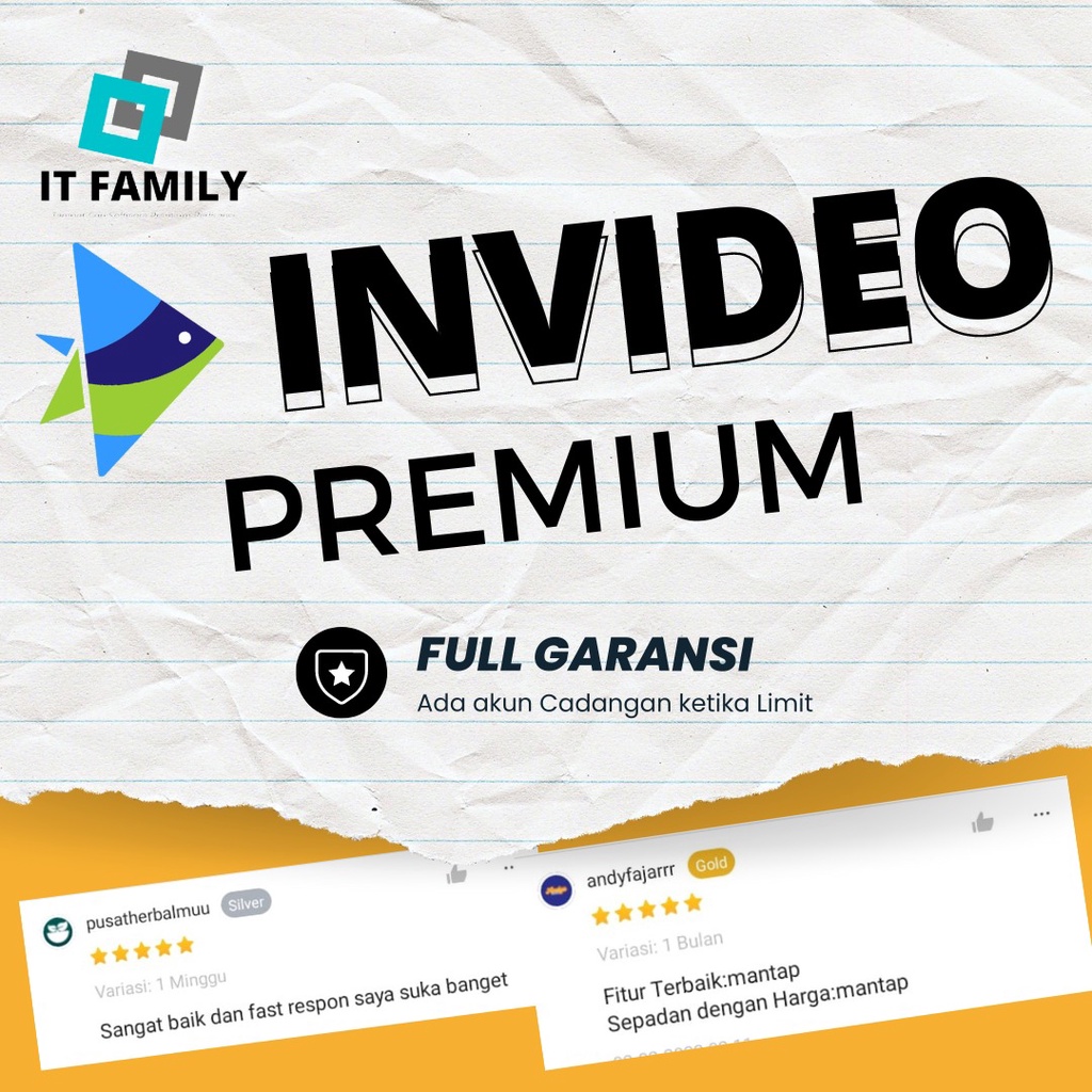 Invideo Premium Unlimited Plan Bergaransi Legal Resmi