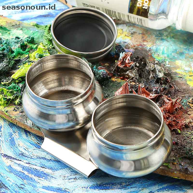 Seasonoun Stainless Steel Drum Paing Palet Cat Minyak Pot Gayung Lubang Tunggal Ganda.