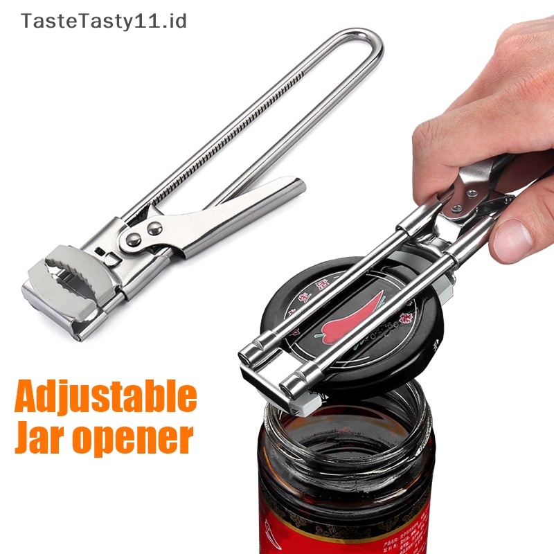 Tastetasty Adjustable Jar Opener Stainless Steel Camping Piknik Selai Alat Buka Tutup Botol Ki.