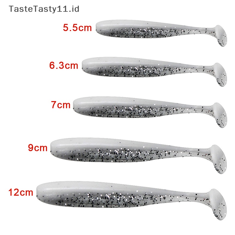 Tastetasty T Tail Worm Soft Lures Easy Shiner Umpan Lembut Buatan Bau Ditambahkan Untuk Bass Mancing Wobblers.