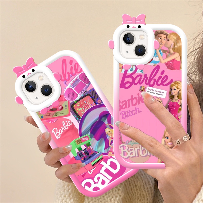 IPHONE Casing Ponsel Desain Lensa Monster Kecil Untuk Iphone14 13 12 11 Pro Max Xr Xs7 8 6 14 Plus Sarung Bantal Udara Anak Perempuan barbie Kawaii