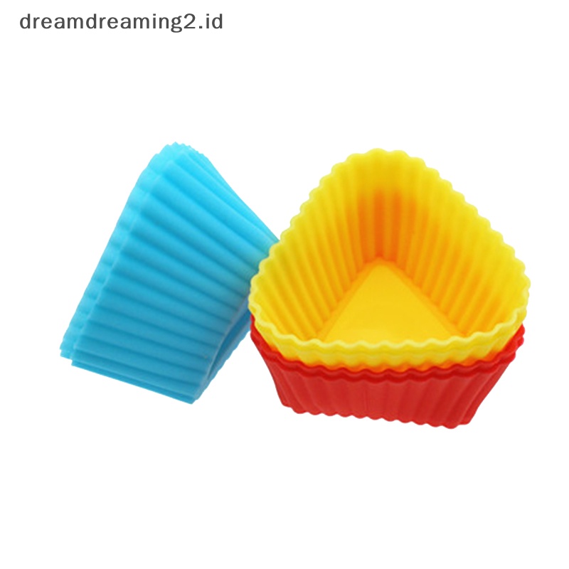(drea) 6pcs Cetakan Kue Muffin Cupcake Tahan Panas Reusable Kitchen Bakeware//