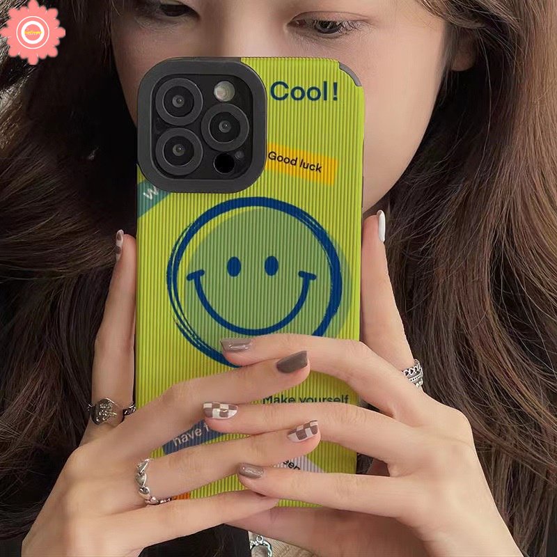 Kartun Casing Smiley Face Lucu Kompatibel Untuk iPhone 7Plus XR 11 14 12 13 Pro MAX 8Plus 78 Plus X XS MAX Tekstur Kulit Mewah Hewan Lucu Beruang Silicon Lembut Shockproof Case