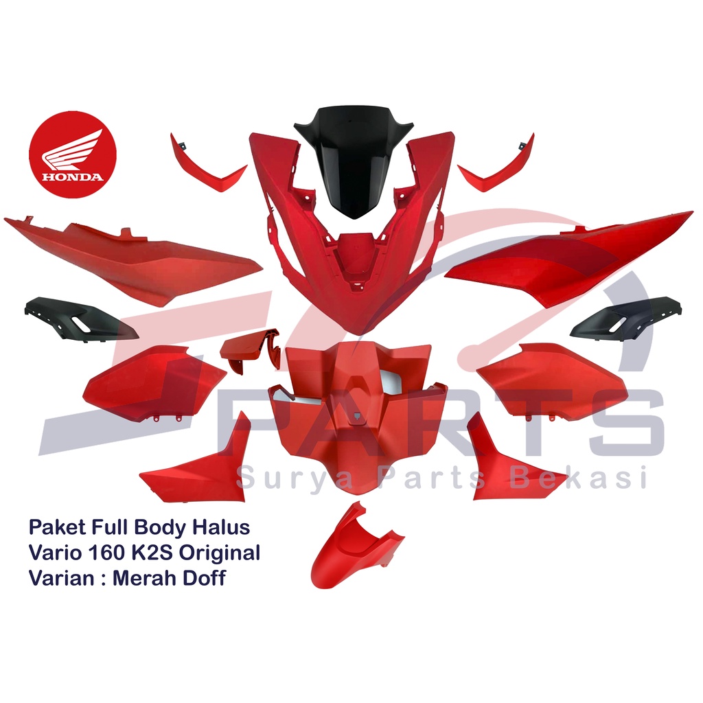 Full Set Bodi Body Vario 160 Original Paketan Body Halus Vario 160 K2S Original Merah Doff