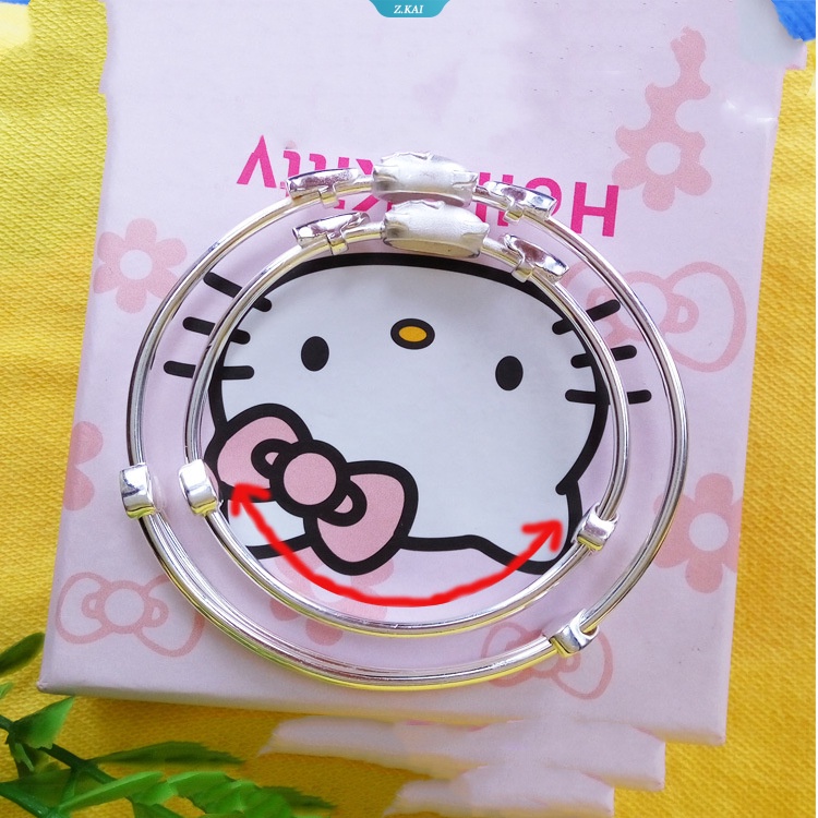 Gelang Sanrio Hellokittys Perak Berlapis Manis Gelang Orang Tua-Anak Kawaii Gelang Pasangan Pacar Hadiah [ZK]