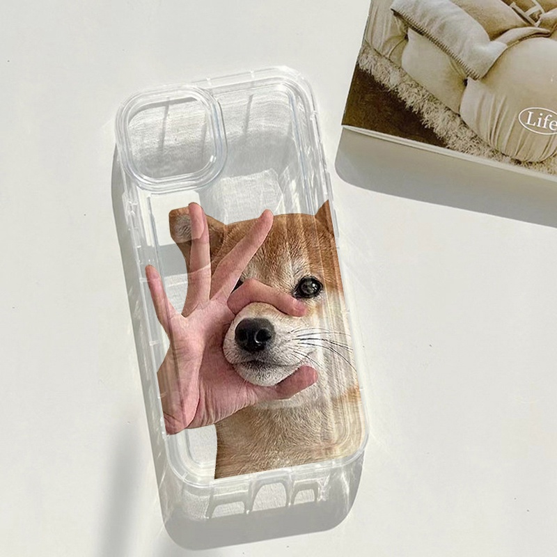 Cute Lovely Dog Case Kompatibel Untuk Iphone 7plus 8plus 6plus 11 14 13 12 Pro MAX XR X XS MAX SE Airbag Shockproof Cover