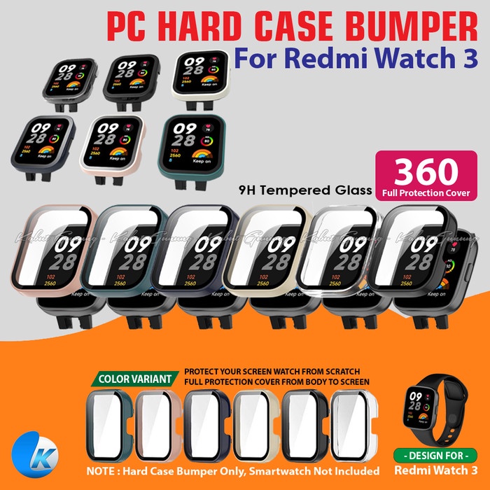 Hard Case For Redmi Watch 3 Mi Watch 3 Case Cover With Tempered Glass