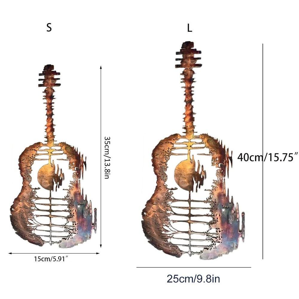 Rebuy Liontin Gitar Abstrak Besi Unik Tempa Outdoor Taman Ruang Tamu Untuk Kerajinan Dekorasi Indoor