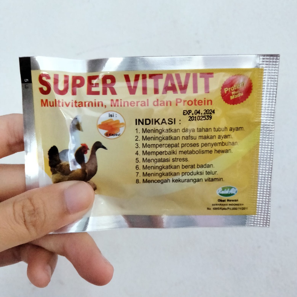 JUAL SUPER VITAVIT 1 SACHET 10 KAPSUL RAID-ALL MULTIVITAMIN AYAM BEBEK  MENJAGA DAYA TAHAN TUBUH