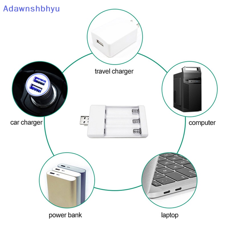 Adhyu 3slot AAA/AA Charger USB Fast Charging Adapter Cas Colokan Isi Ulang ID