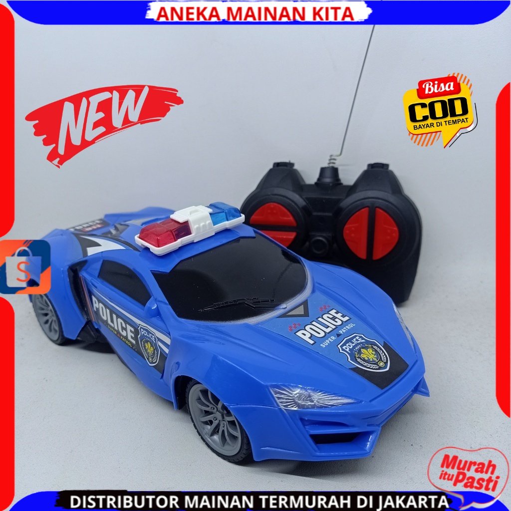 Mainan Anak Mobil Polisi Remote Control Police Sport Car  Rc Polisi Police Remote Control New Versi PR-17790