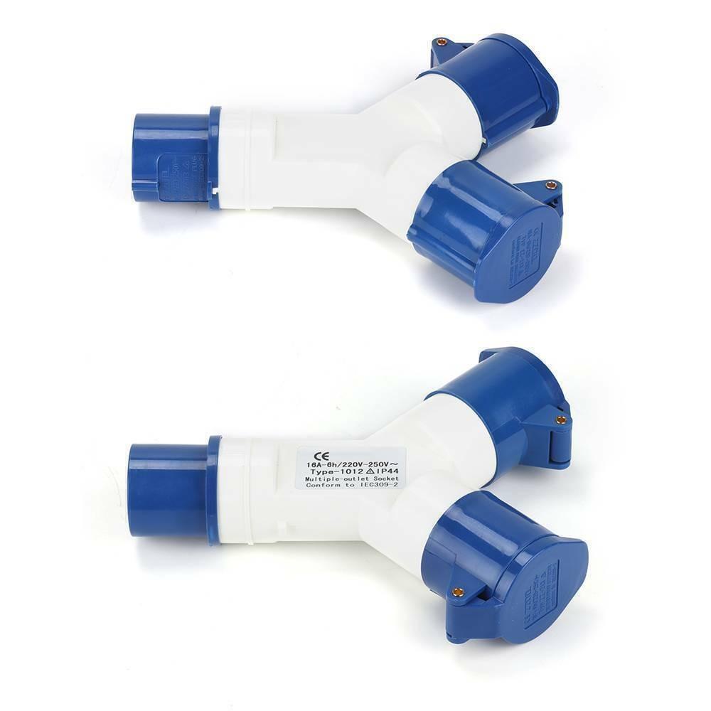 Populer Hook Up Adaptor Camping Listrik 2arah One In Two 16A Y Konektor