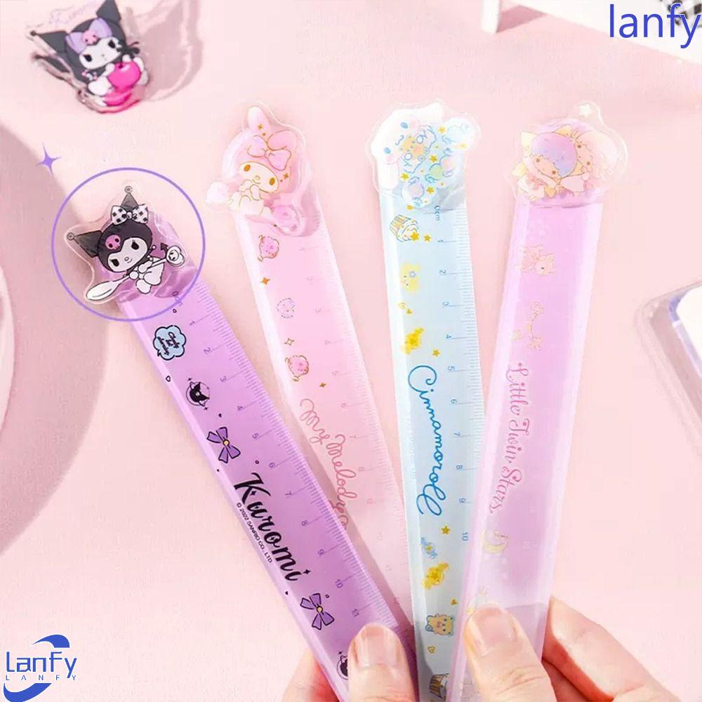 Lanfy Penggaris Lurus Yang Dapat Diputar Lucu Kartun Alat Tulis Sekolah Alat Ukur Siswa