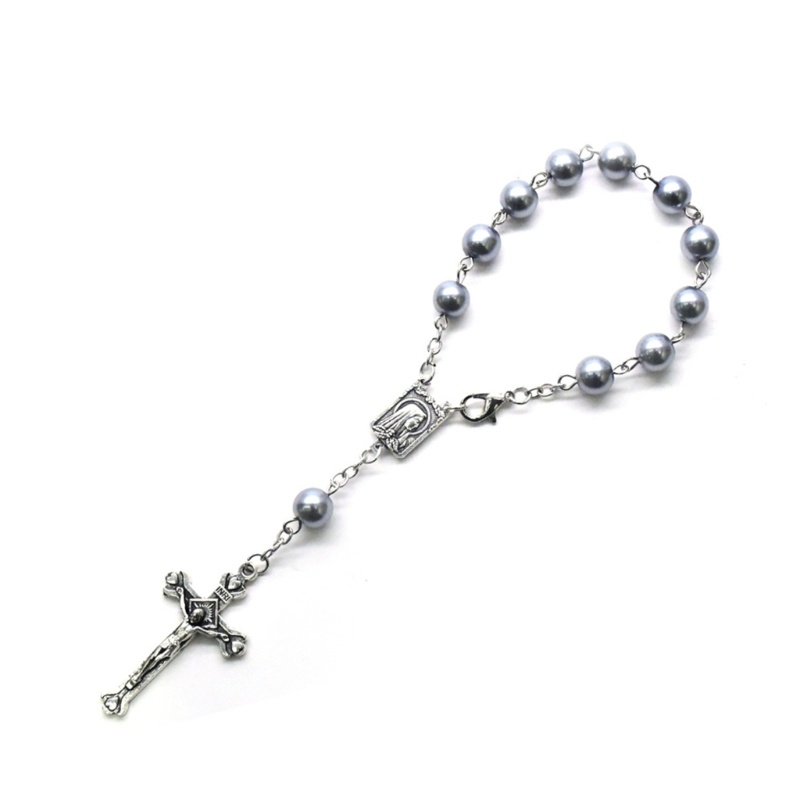 Siy Rosario Mini Baptis Favor 11-Bead Pearl Finger Rosaries Weddings Party Favor Baptis Rosario Jari Baptis Rosaries