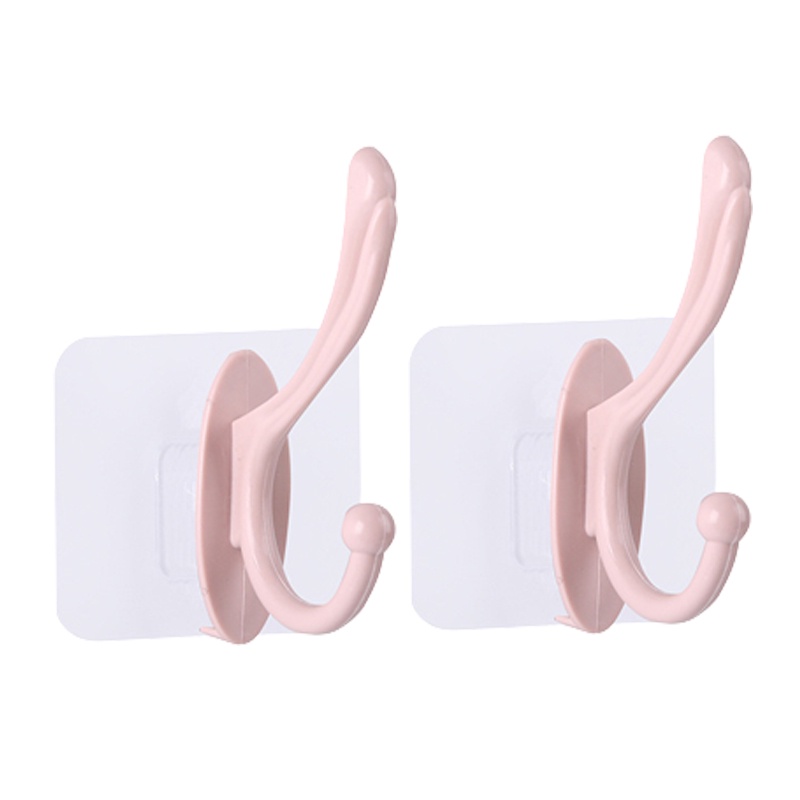 Self Adhesive Punch-Free Dual Purpose Wall Hooks/Rak Handuk Rumah Tangga Gantungan Baju Jas