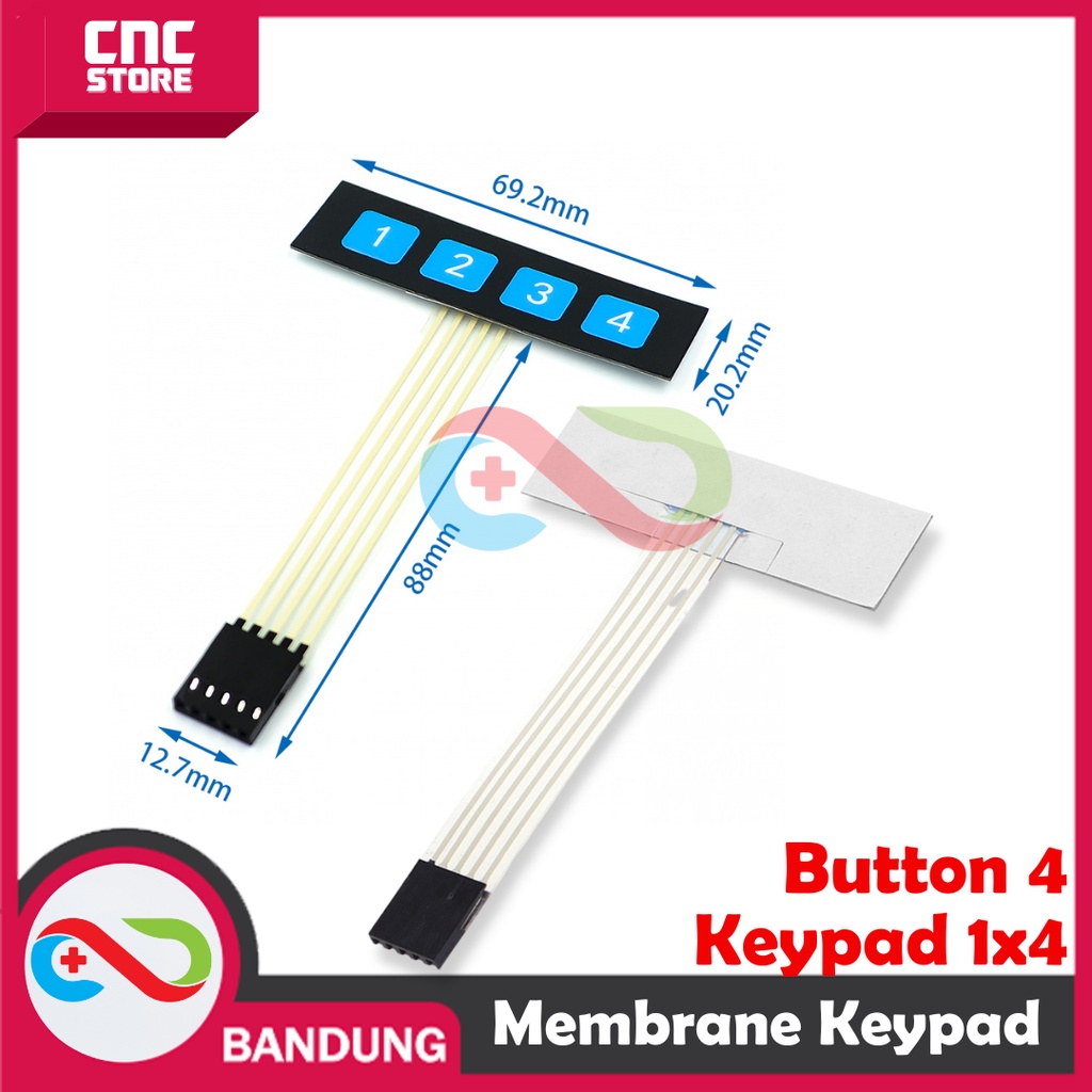 MEMBRANE KEYPAD 1X4 BUTTON 4 ARDUINO