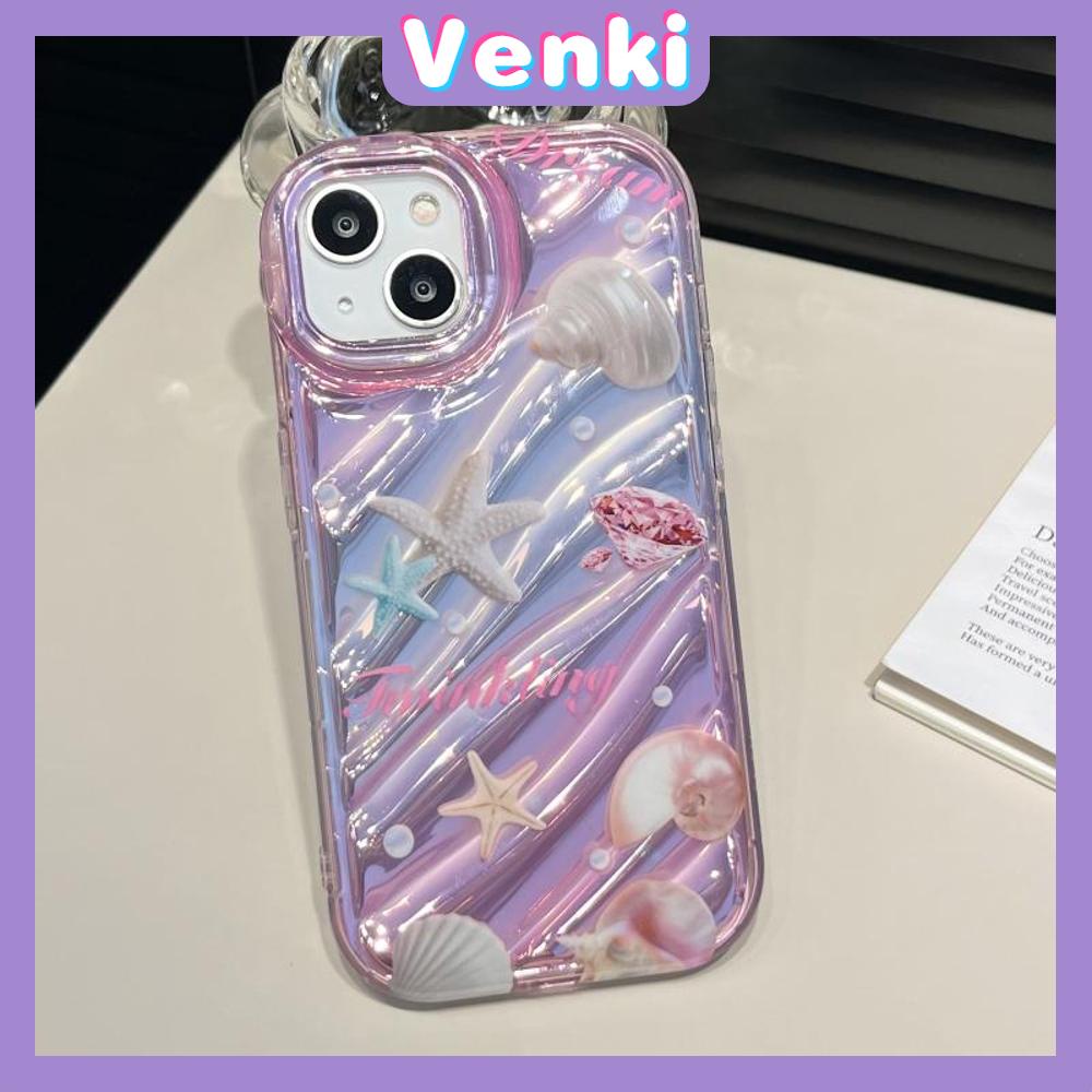 VENKI - For iPhone 11 iPhone Case Laser Reflective Transparent Phone Case TPU Soft Shockproof Airbag Shell Protective Case Starfish Compatible with iPhone 14 13 Pro max 12 Pro Max