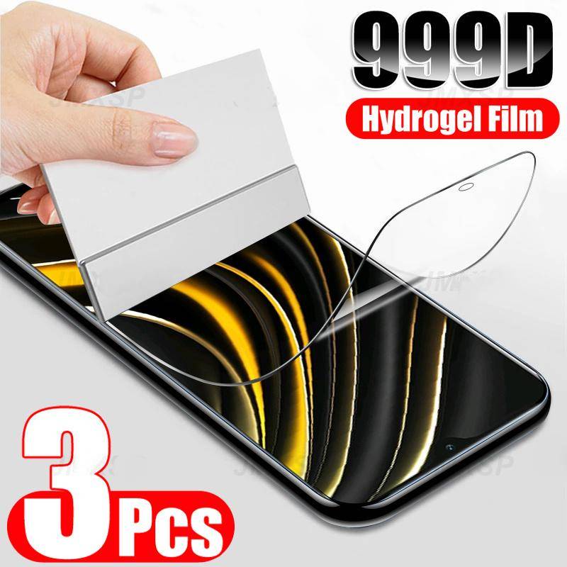 3pcs Hydrogel Film Untuk Xiaomi Poco X5 X4 M4 M3 M2 F5 F2 Pro X4 X3 F4 F3 GT NFC Pelindung Layar Untuk Poco M5 M5S C55 C50 C40 C31 C3 Pocophone F1 Film Pelindung