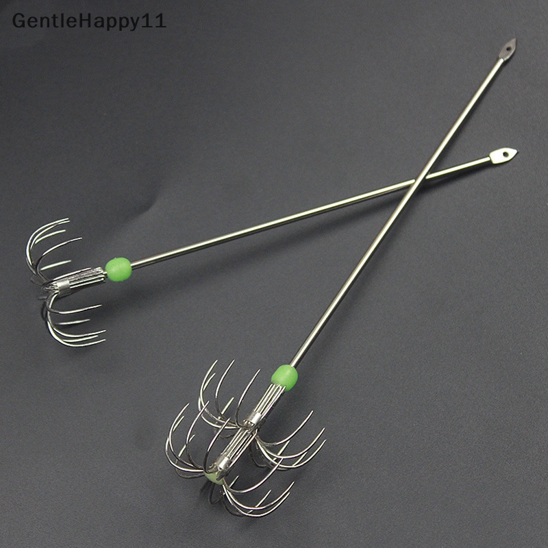 Gentlehappy Kait Payung Lapisan Ganda Stainless Steel Cumi Gurita Pancing Jig Hooks id