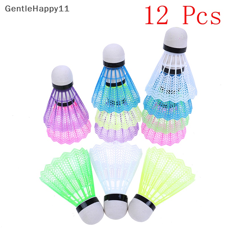 Gentlehappy 12pcs Shuttlecock Bola Badminton Plastik Warna Warni Olahraga Training Sport id