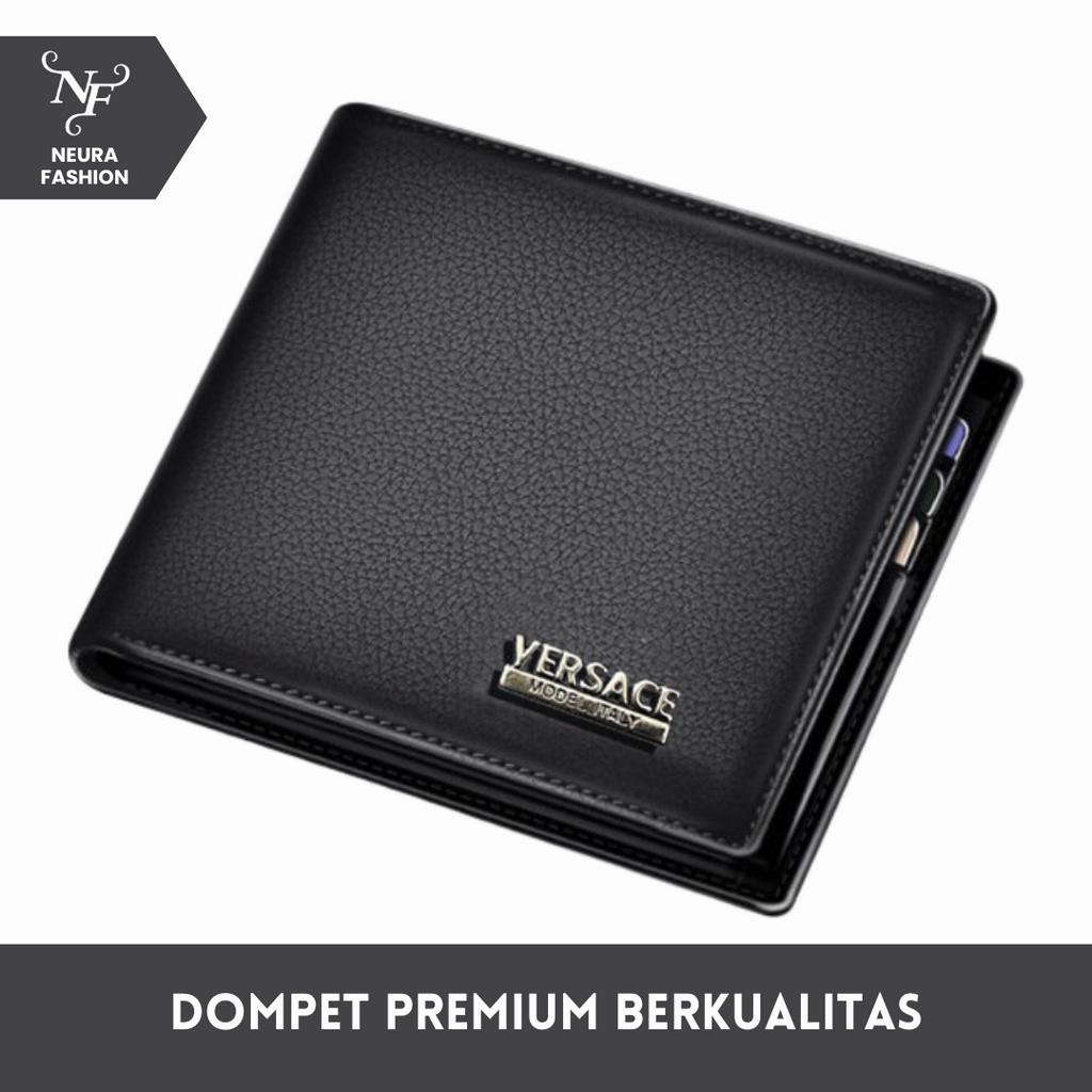 ( 0RIGINAL - TERMURAH ) Dompet Cowok VERSACE D3400 Dompet Kulit Sintetis Dompet Lipat Pria Dompet Pr