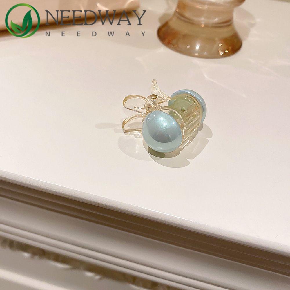 Needway   Korea Rambut Kepiting Trendi Vintage Mutiara Untuk Perempuan Hiasan Kepala Geometris Klip Penjepit Kecil
