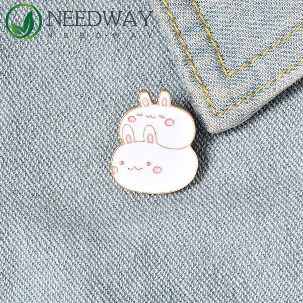 SKJK   Bunny Enamel Pin Hadiah Untuk Anak-Anak Kartun Aksesoris Perhiasan Kerah Bros Travel Commemorative Lapel Pin Bros Pin