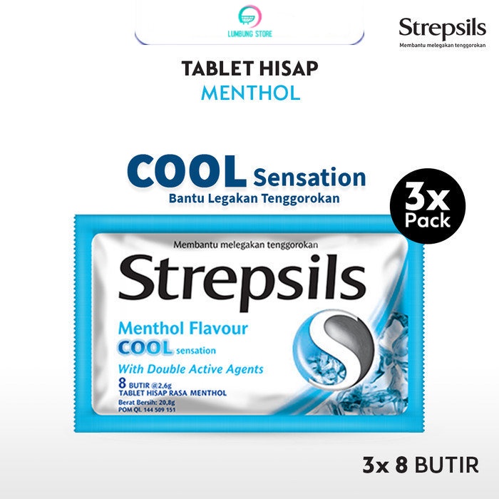 

Strepsils Cool 8s x3 - Permen Pelega Tenggorokan