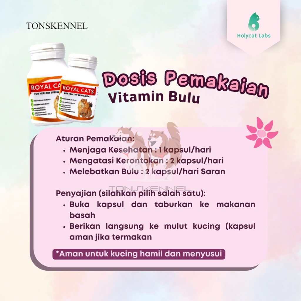 Vitamin Bulu Rontok Melebatkan Mengkilapkan Bulu Kucing Royal Cats For Healthy Skin and Coat