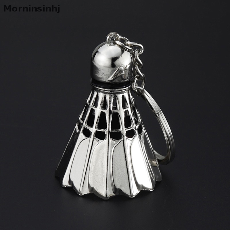Mornin Gantungan Kunci Badminton Logam Simulasi 3D Badminton Pendant Gymnasium Sport Pendant id