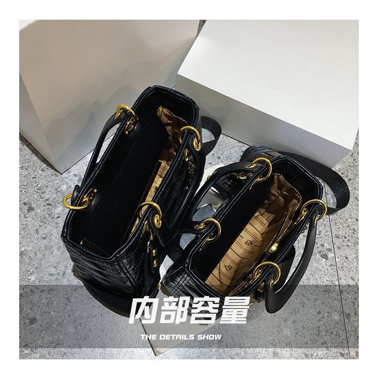 Tas Tangan Tenteng Kulit Slingbag Wanita Hitam Emas