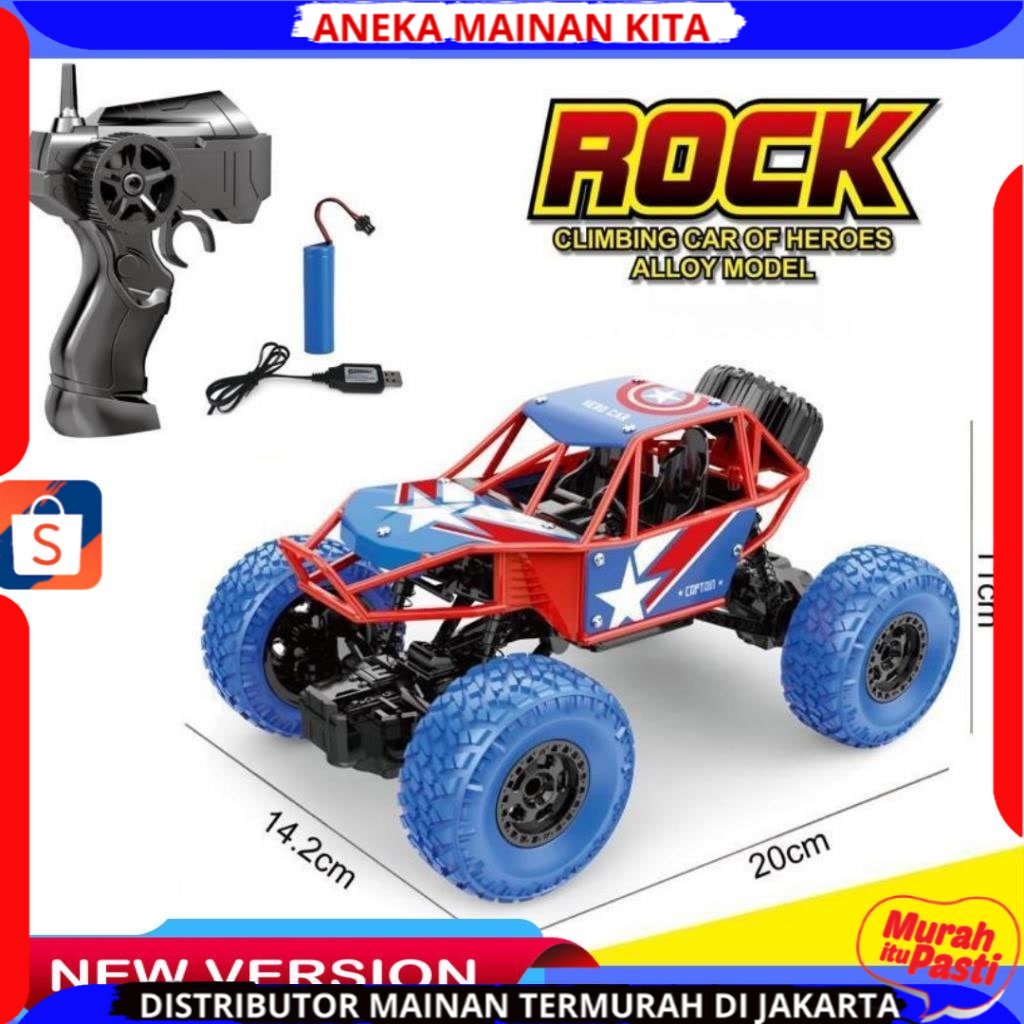 (BISA COD) PROMO MOBIL REMOTE CONTROL ROCK 4 CRAWLER PICK UP 2WD BATERAI CAS