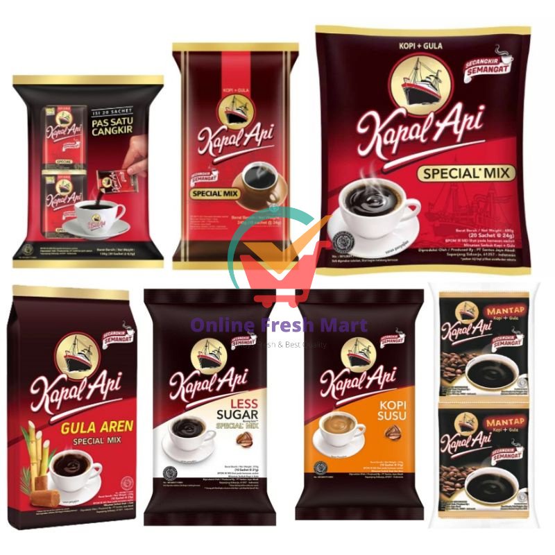 

Kapal Api Aneka Kopi sachet Special mix kopi mantab gula dan susu dan gula aren baru less sugar - Online Fresh Mart Denpasar