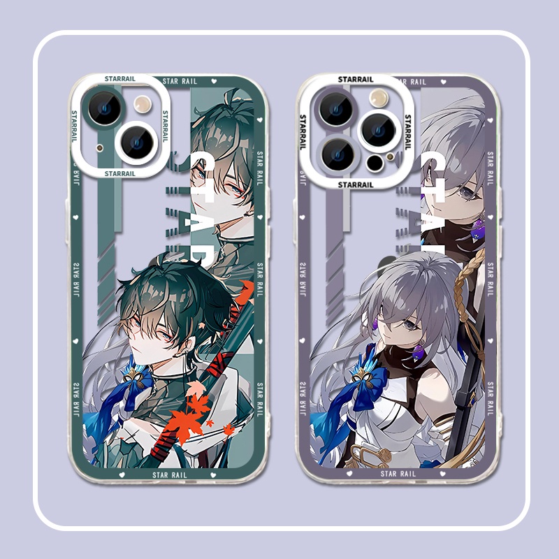 IPHONE Honkai Star Rail Himeko Dan Heng Soft Case Kompatibel Untuk Iphone14 11 13 12 Pro Max XS XR X8 7 6S Plus Casing Ponsel Mini Tingyun Transparan TPU Bronya Silikon Shockproof Cover