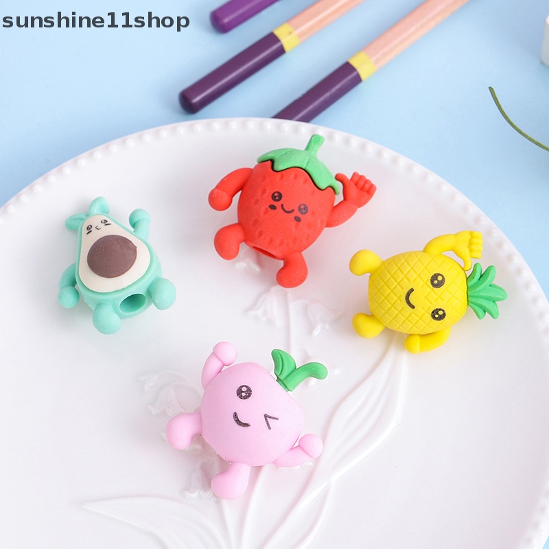 Sho Random Lucu Kreatif Penghapus Boneka Buah Dengan Lubang Mini Eraser Kawaii Stationery Sekolah Kantor Perlengkapan Koreksi Anak Karet N