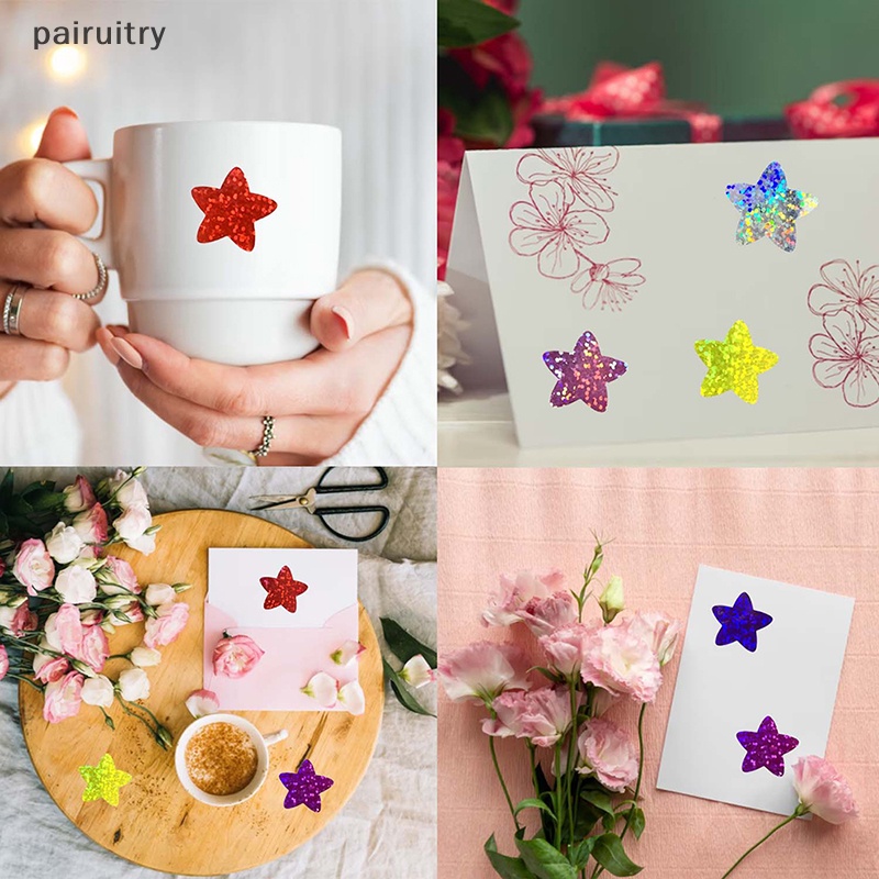 Prt 500PCS /Roll Stiker Bintang Warna-Warni Untuk Anak-Anak Reward Kelas Sekolah Perekat Horaphic Star Stiker Untuk Guru Orang Tua DIY Craft PRT