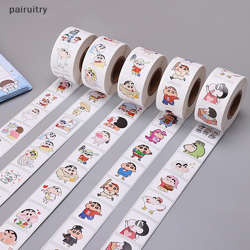 Prt500/pcs Crayon Shin-chan Sealing Sticker Lucu Kartun Hadiah Anak Dorongan Stiker Hadiah Anak Decor Perlengkapan Guru PRT