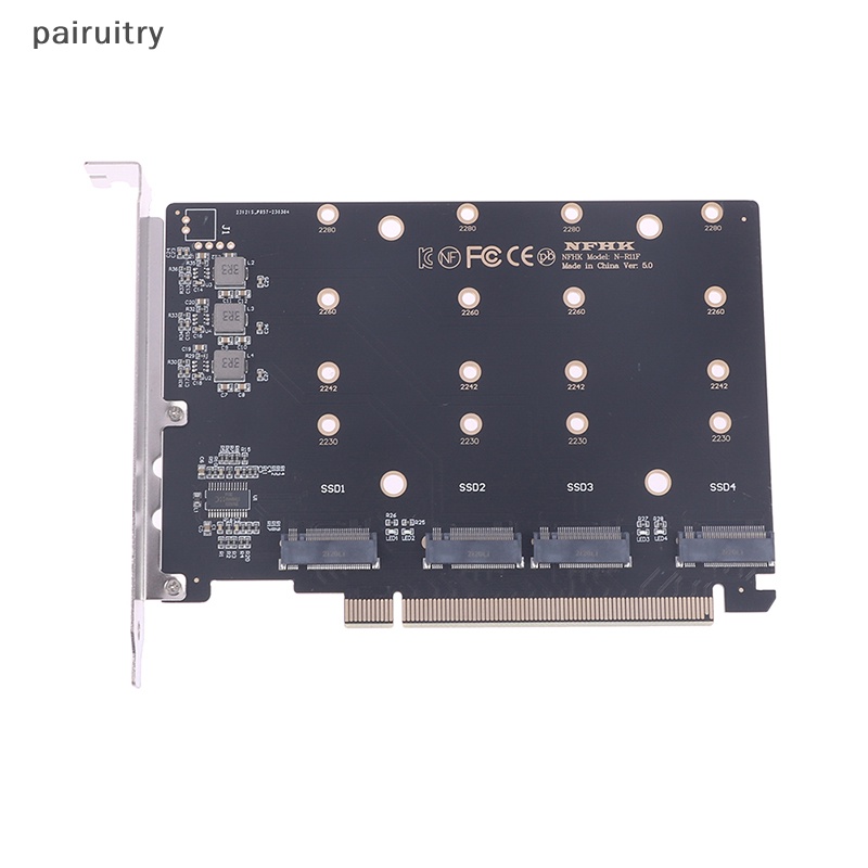 Prt 4port M.2 NVMe SSD to PCIE X16M Kunci Hardisk Converter Reader Kartu Ekspansi PRT