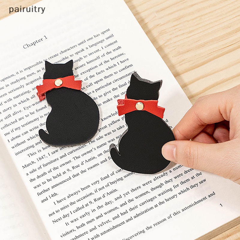Prt High Quality PU Leather Cat Bookmark Siswa Membaca Kulit Halaman Buku Folder Hadiah Lucu Animal Mini Bookmark Untuk Pecinta Membaca PRT