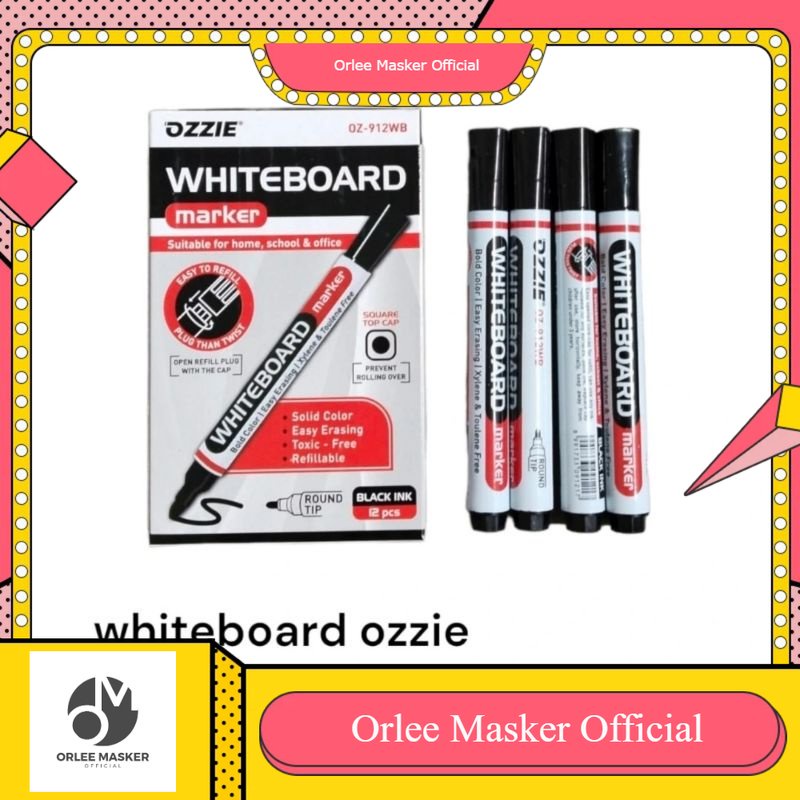 SPIDOL WHITEBOARD OZZIE PREMIUM BISA HAPUS 1 PCS WARNA HITAM kwalitas MENJANJIKAN cocok untuk DIJUAL LAGI